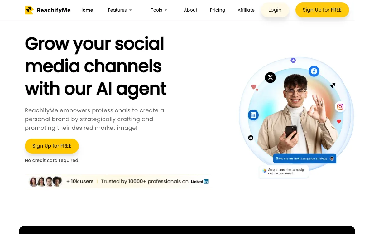 ReachifyMev1.1.0 homepage screenshot