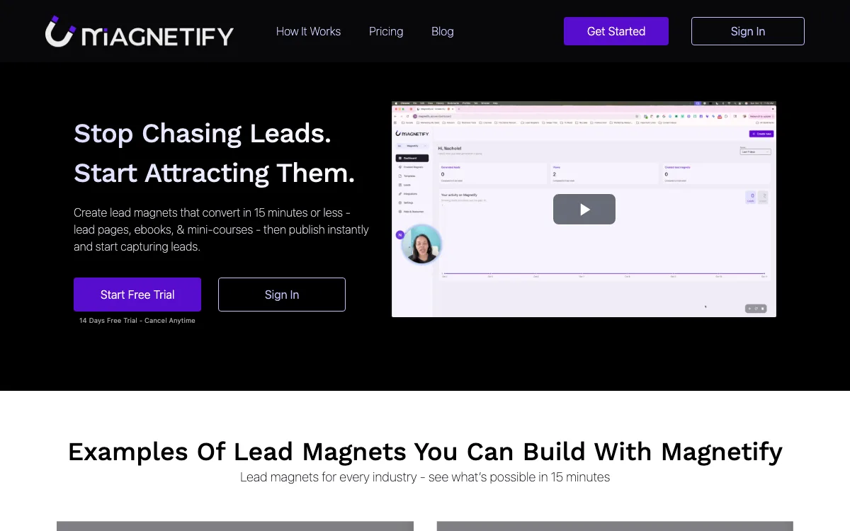 Magnetify homepage screenshot