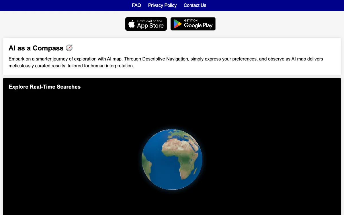 AI map homepage screenshot