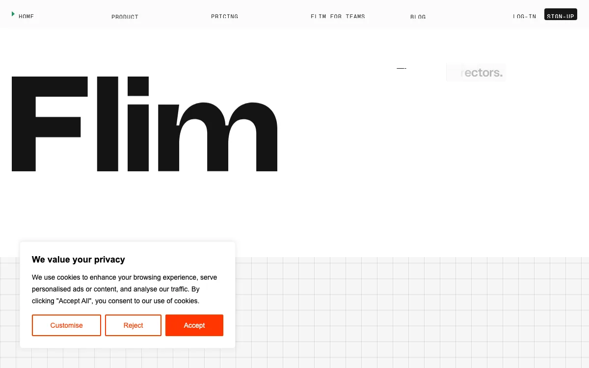 Flim homepage screenshot