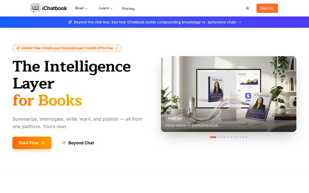 iChatBook homepage screenshot