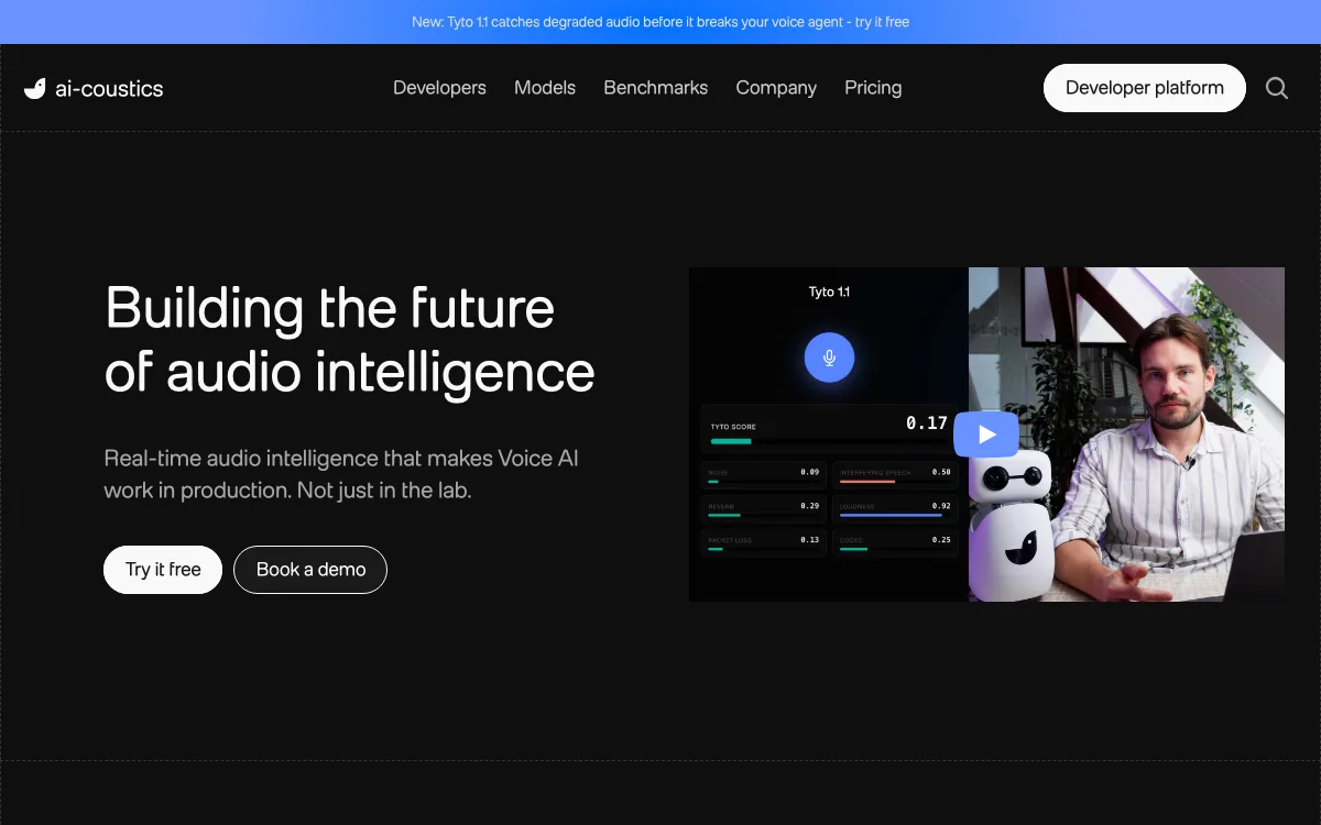 AI-Coustics homepage screenshot