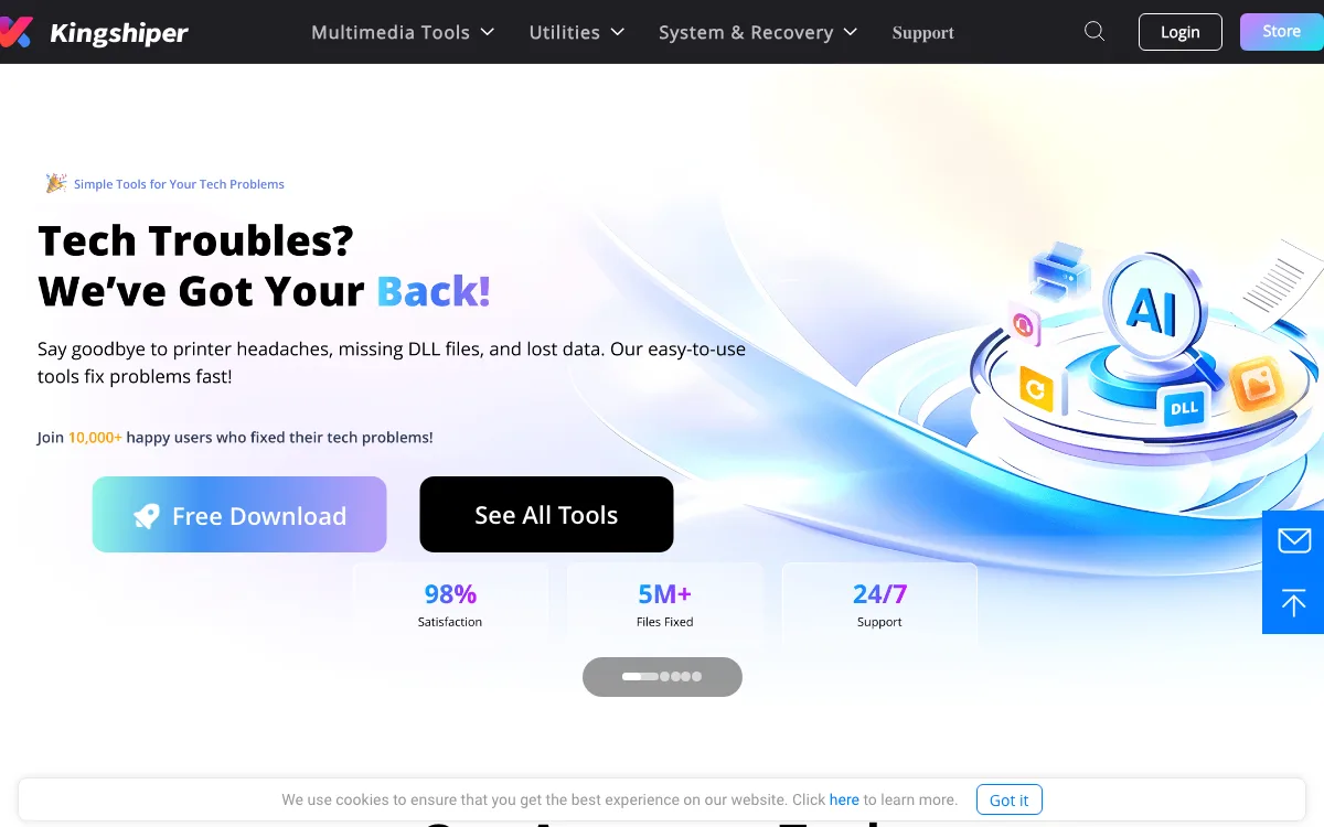 Kingshiper homepage screenshot
