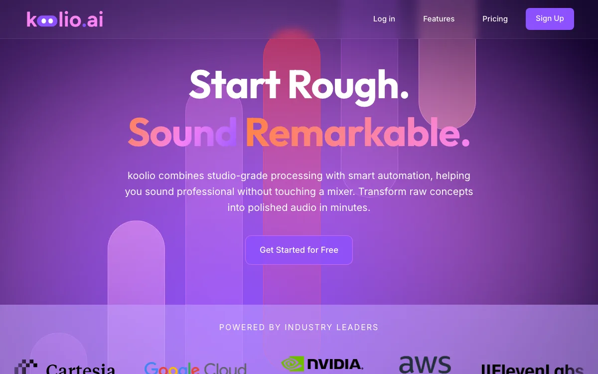 Koolio.ai homepage screenshot
