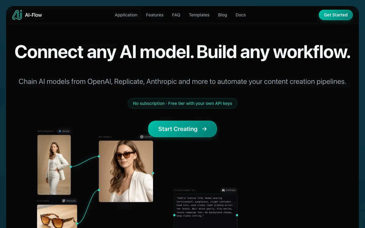 AI-Flow homepage screenshot