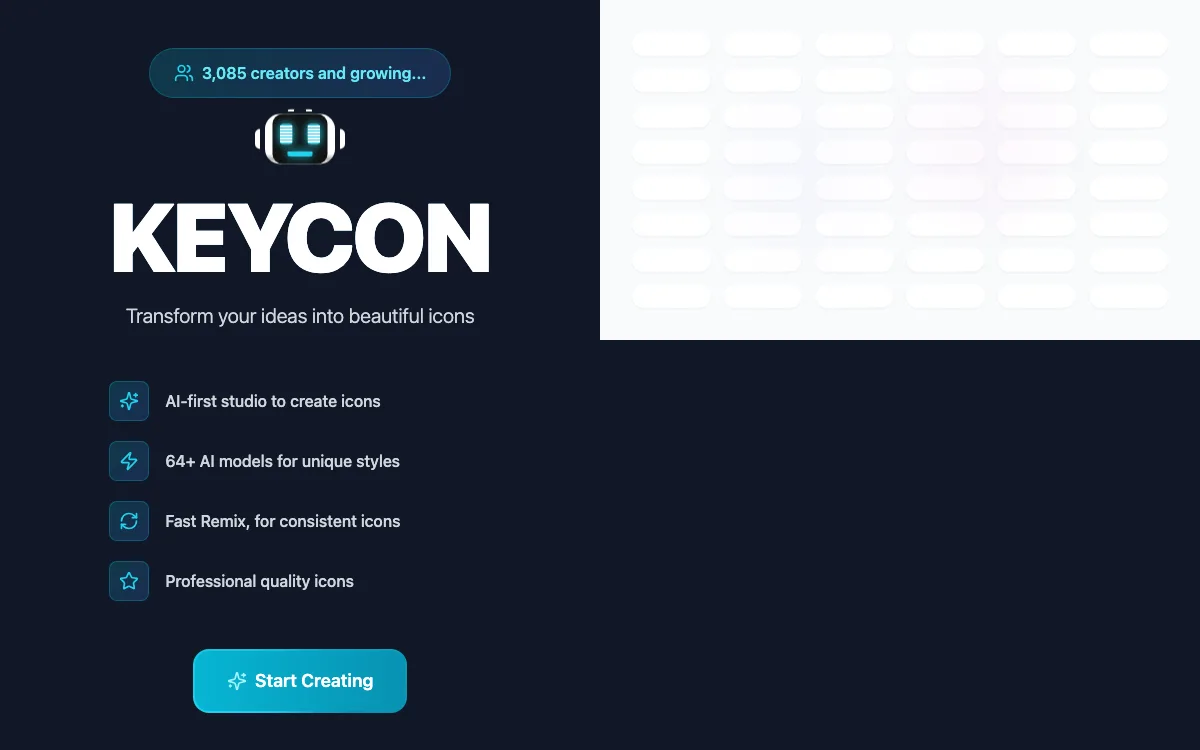 Keycon homepage screenshot
