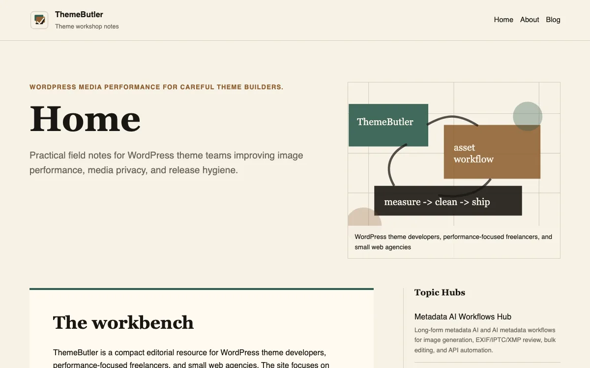 Theme Butler homepage screenshot