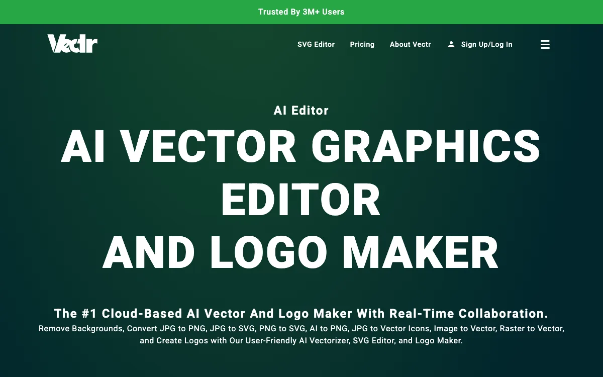 Vectr homepage screenshot