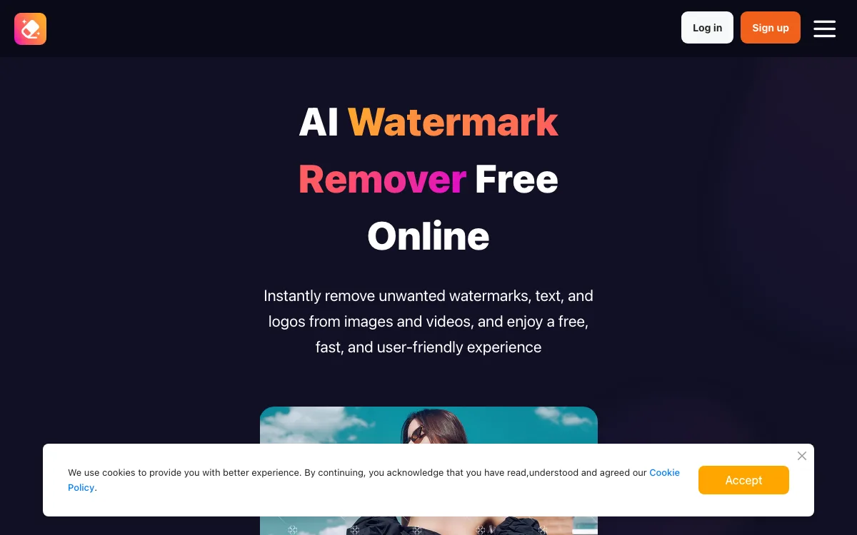 Remove Watermarks MarkGone homepage screenshot