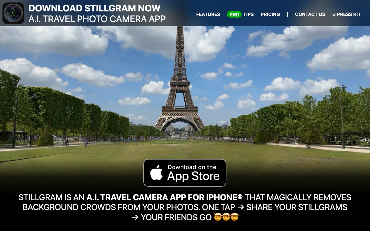 Stillgram homepage screenshot