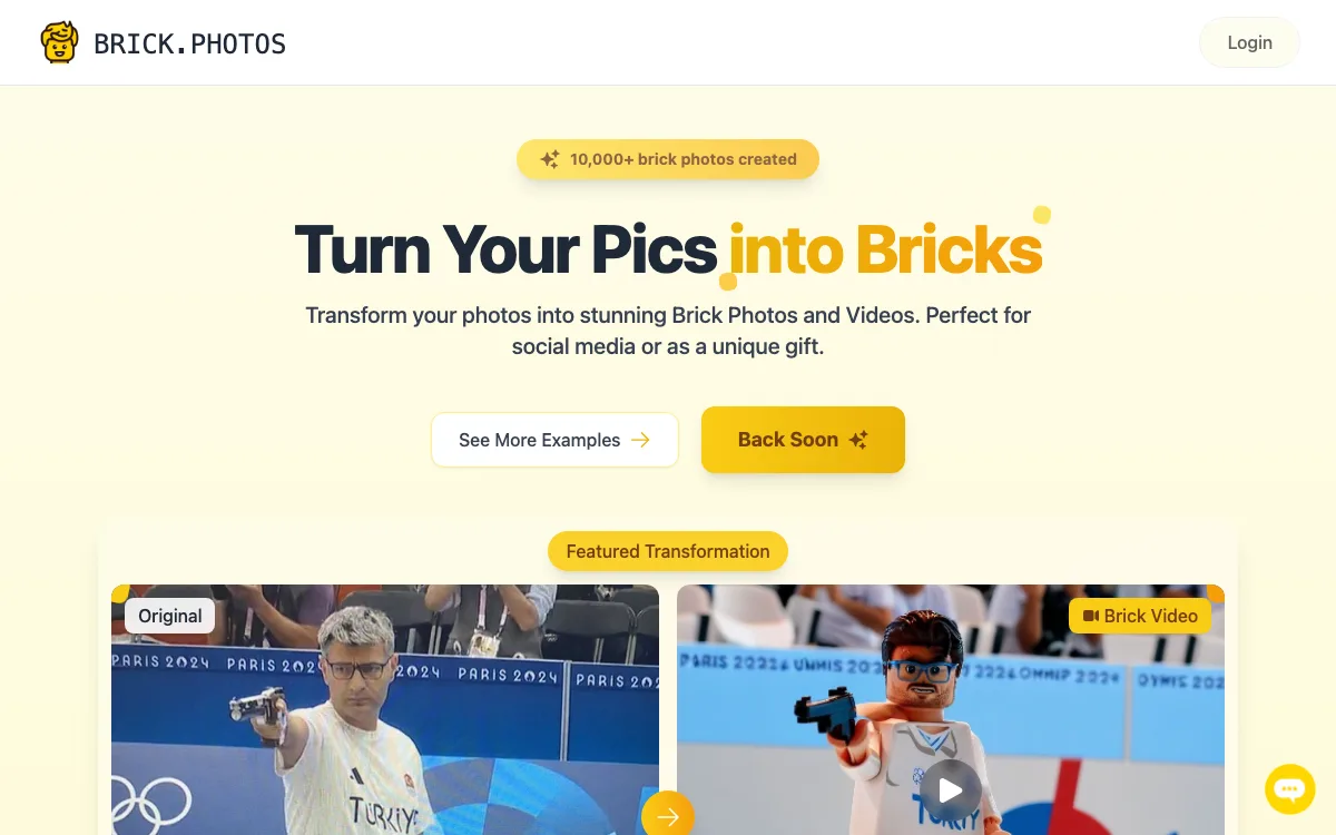 Brick Photos homepage screenshot