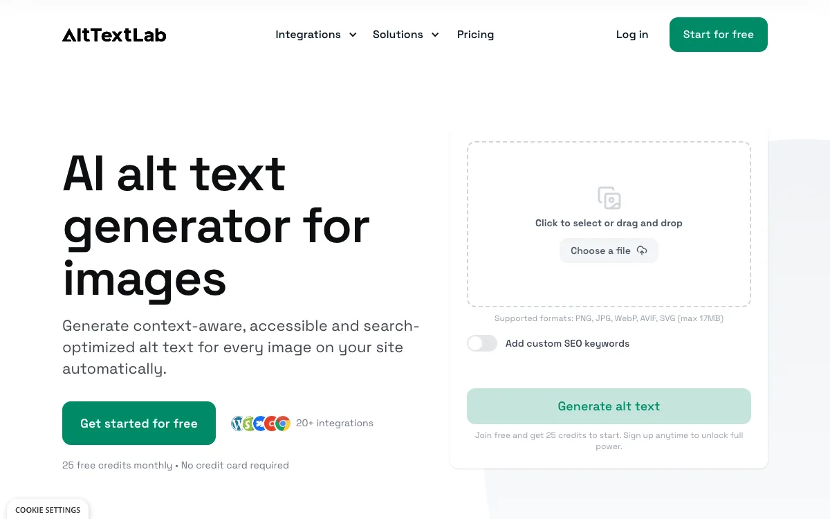 AltTextLab homepage screenshot