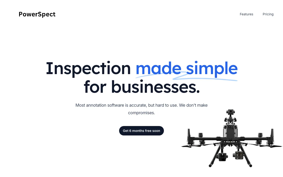PowerSpect homepage screenshot
