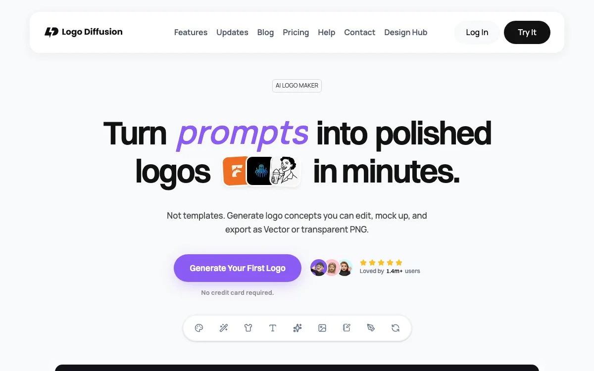 Logo Diffusion homepage screenshot