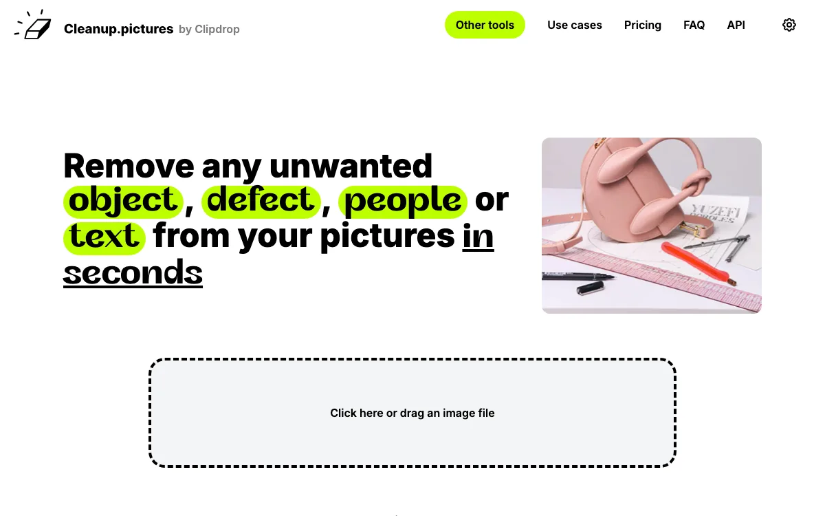 Cleanup pictures homepage screenshot