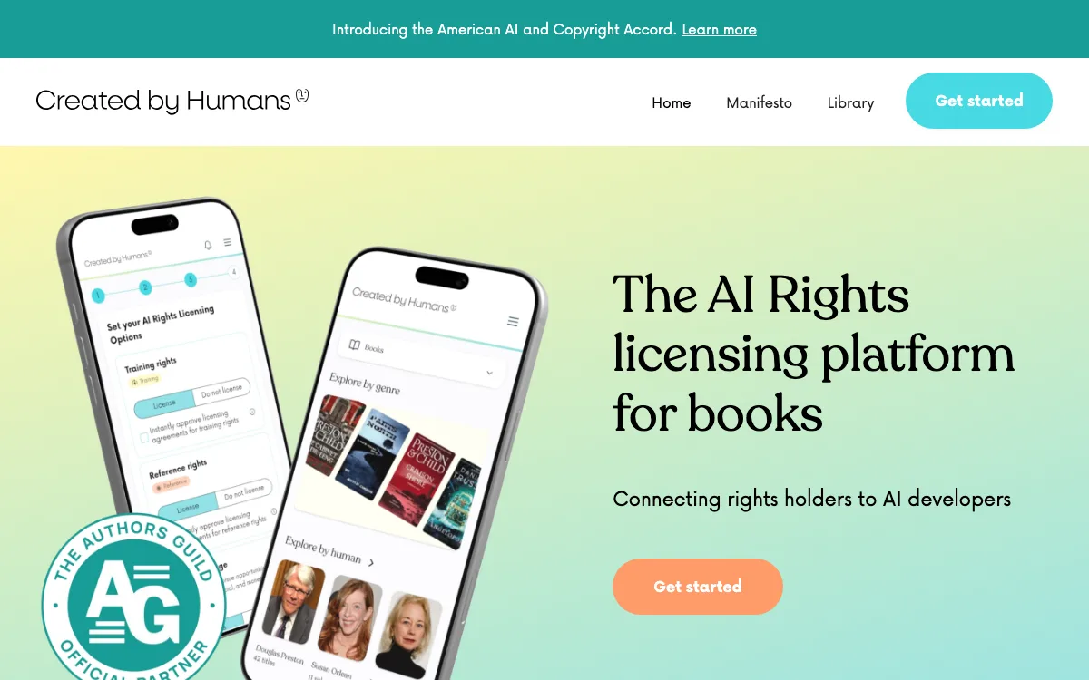 Created by Humans homepage screenshot