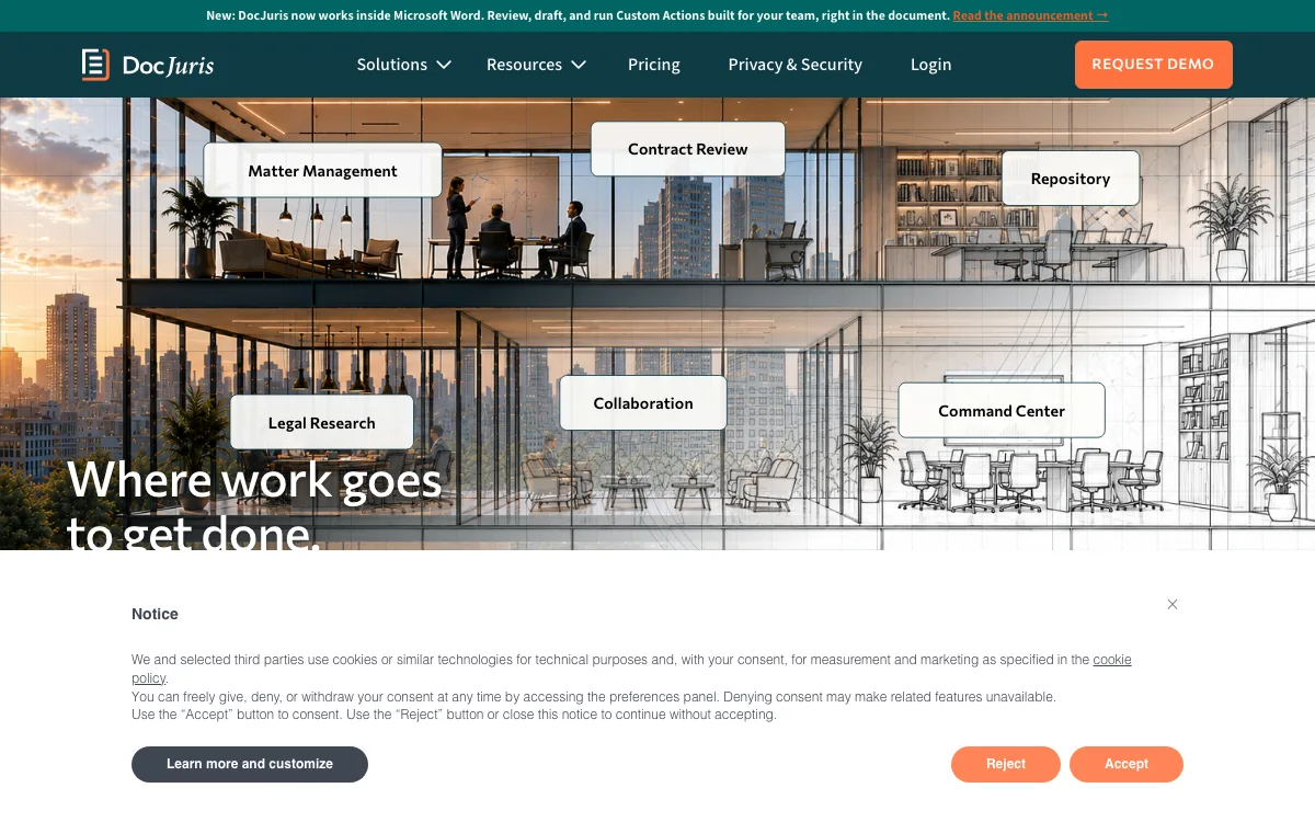 DocJuris homepage screenshot