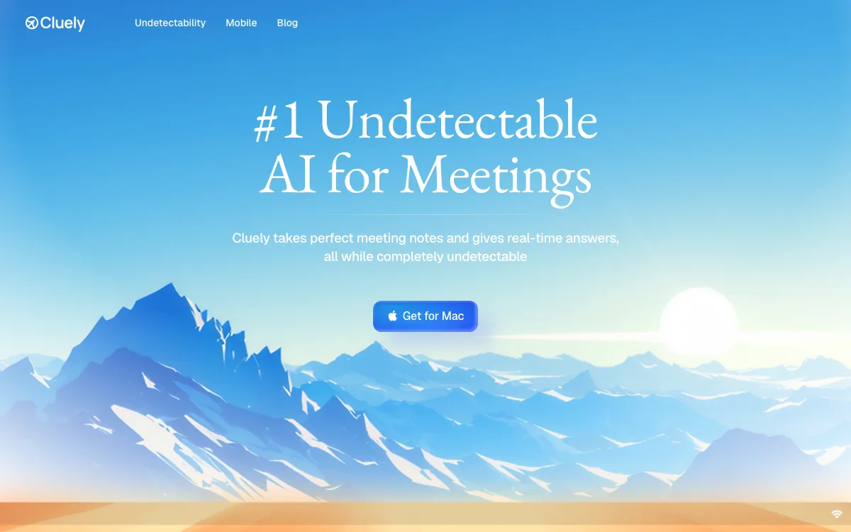 Cluely: Real-time AI assistant for “cheat at everything” homepage screenshot