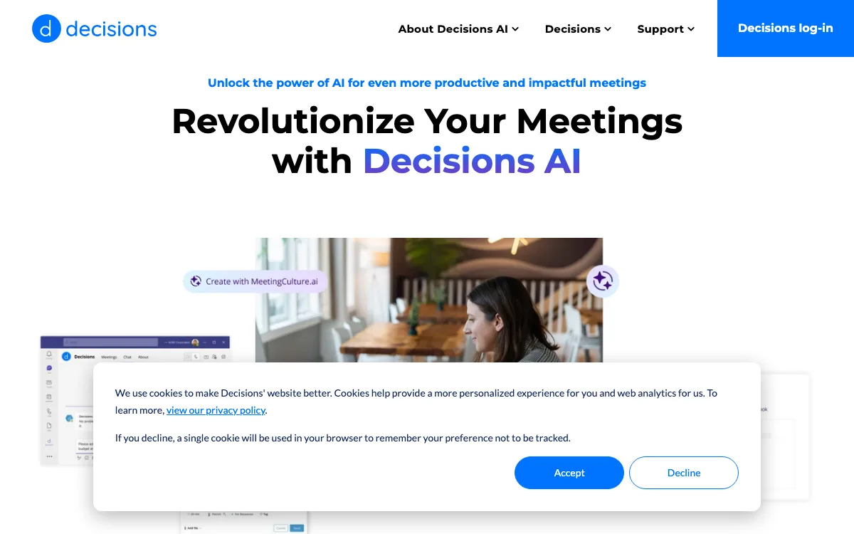 Meeting culture homepage screenshot