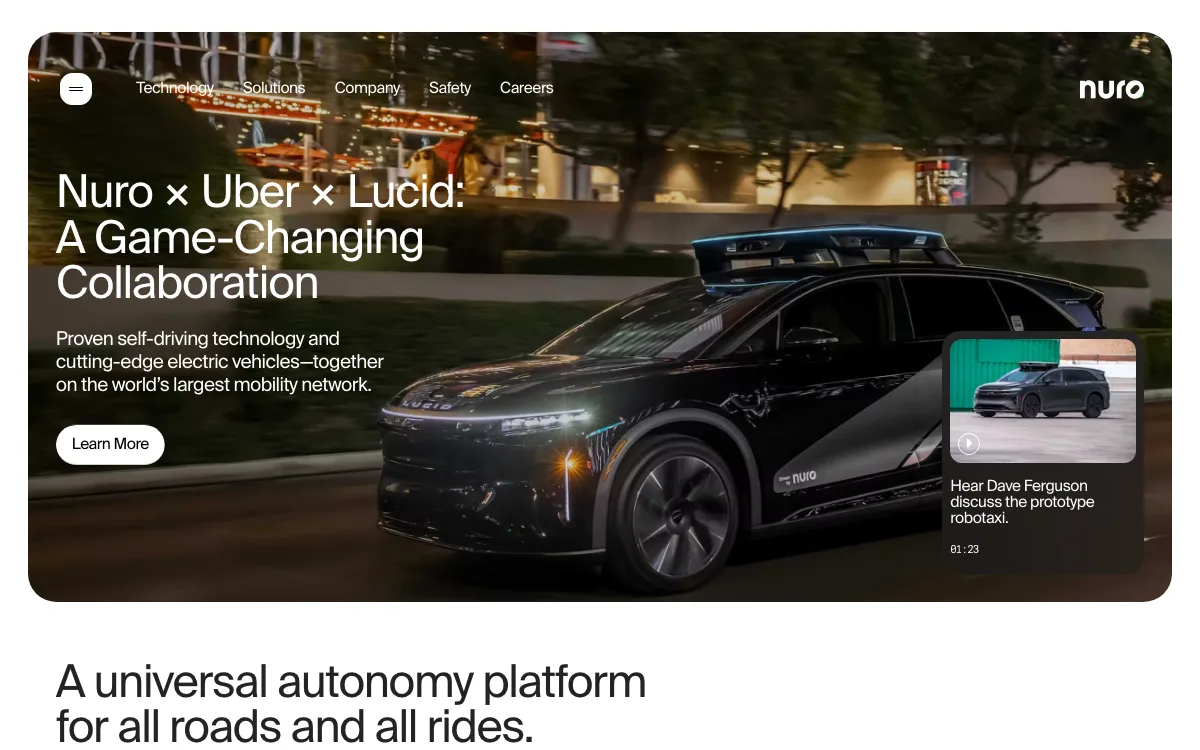 Nuro AI homepage screenshot