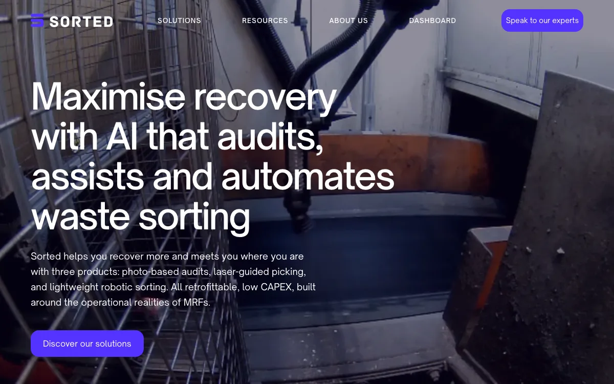 Sorted homepage screenshot