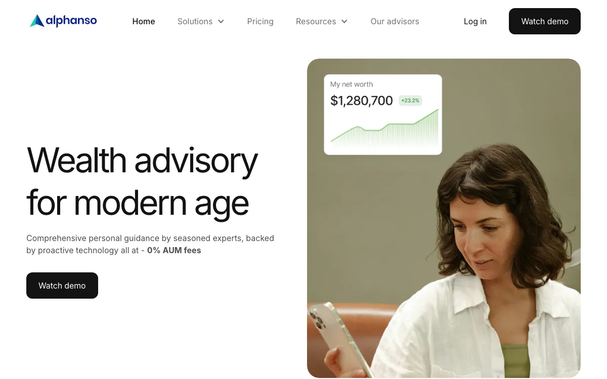 Alphanso homepage screenshot