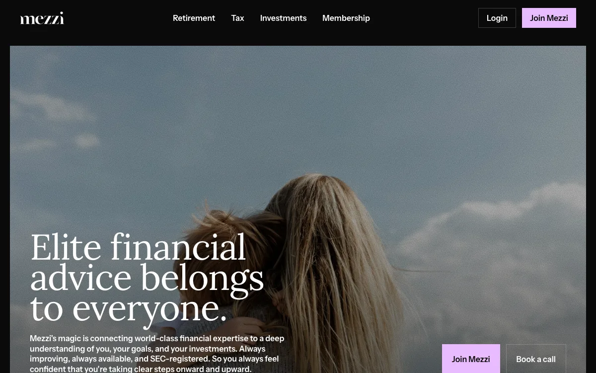 Mezzi homepage screenshot