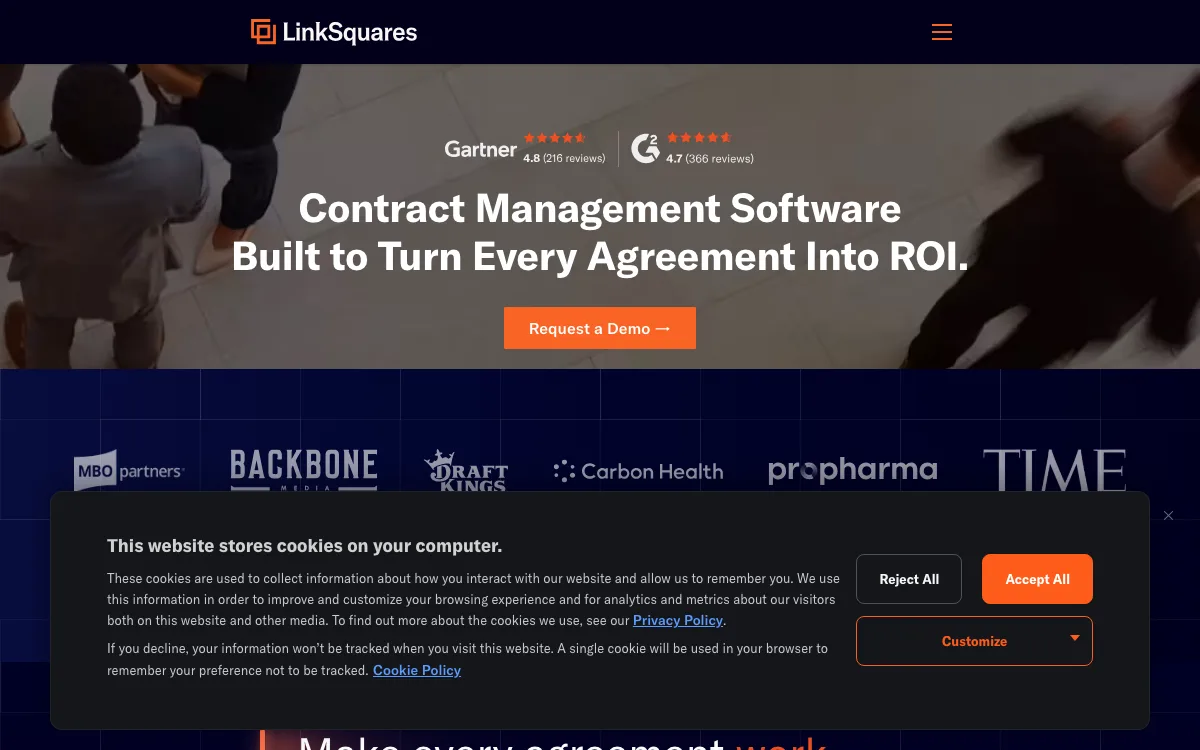 Linksquares homepage screenshot