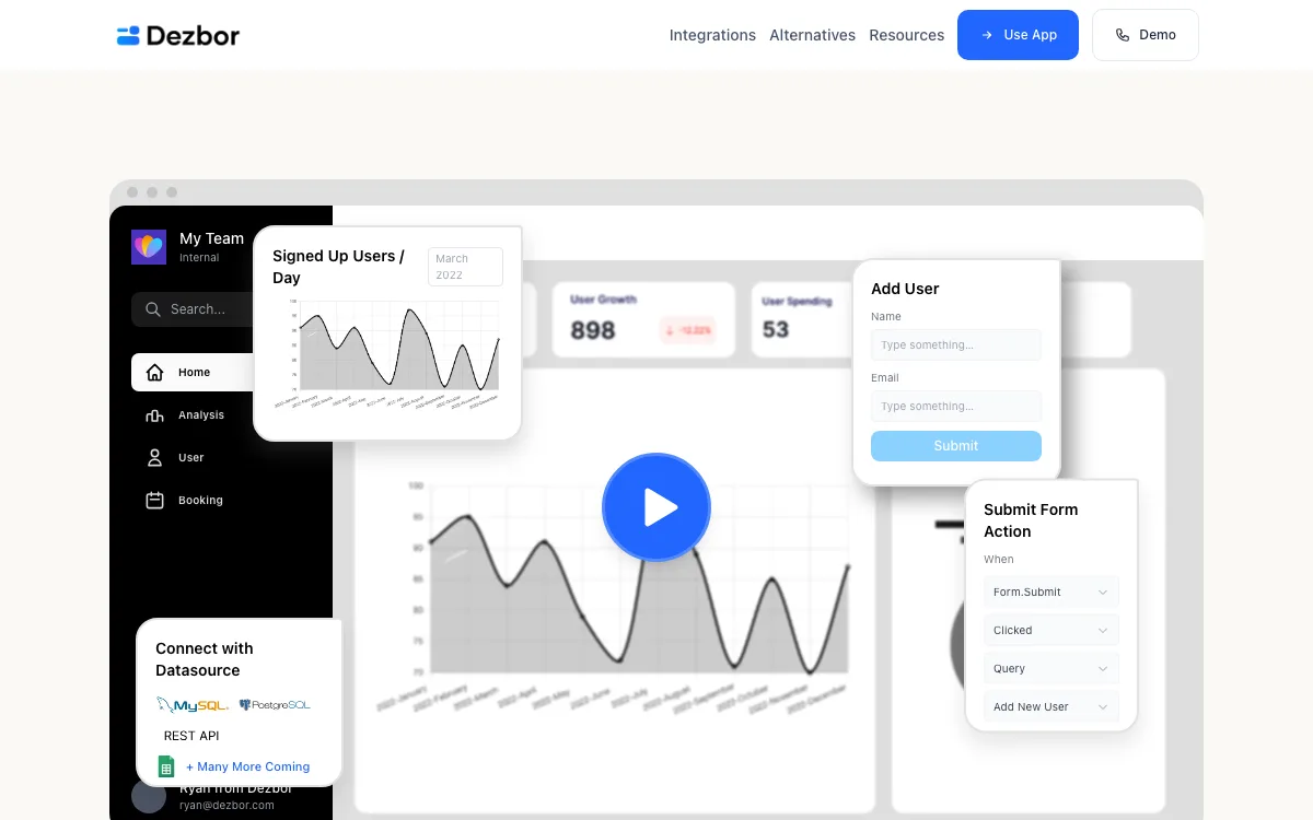 Dezbor homepage screenshot