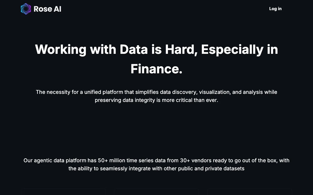 Rose.ai homepage screenshot