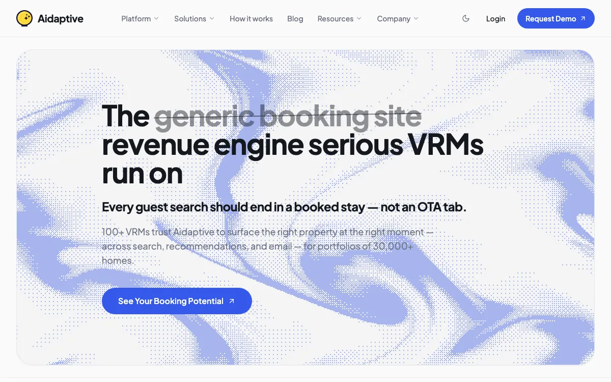 Aidaptive homepage screenshot