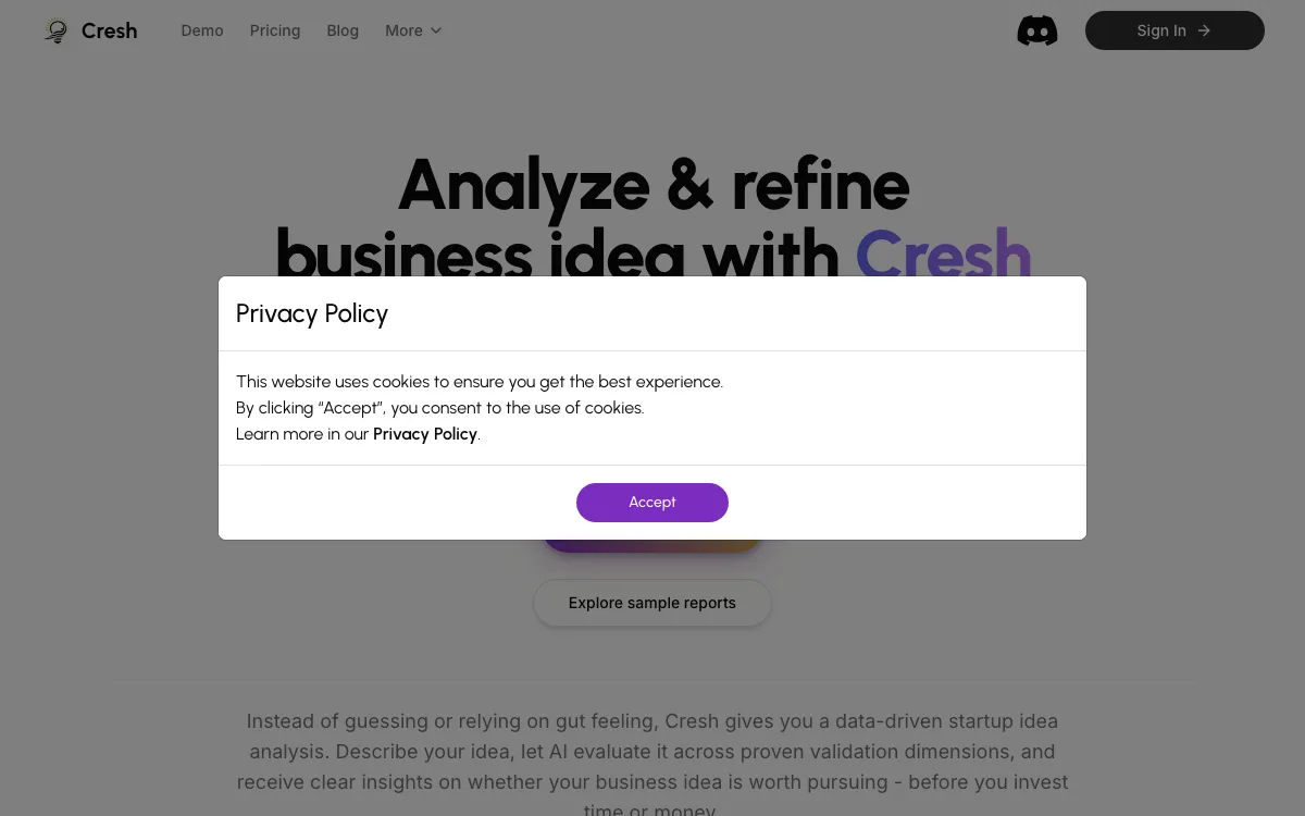 Creshv3.0 homepage screenshot