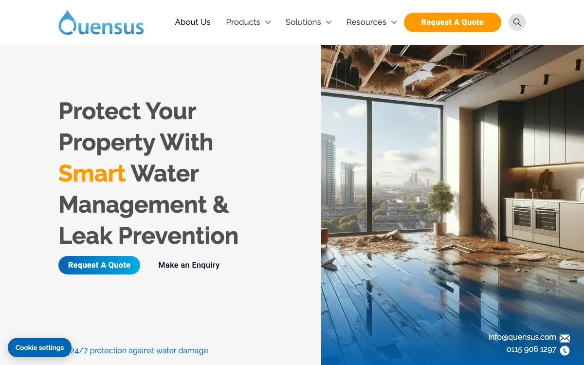 Quensus homepage screenshot