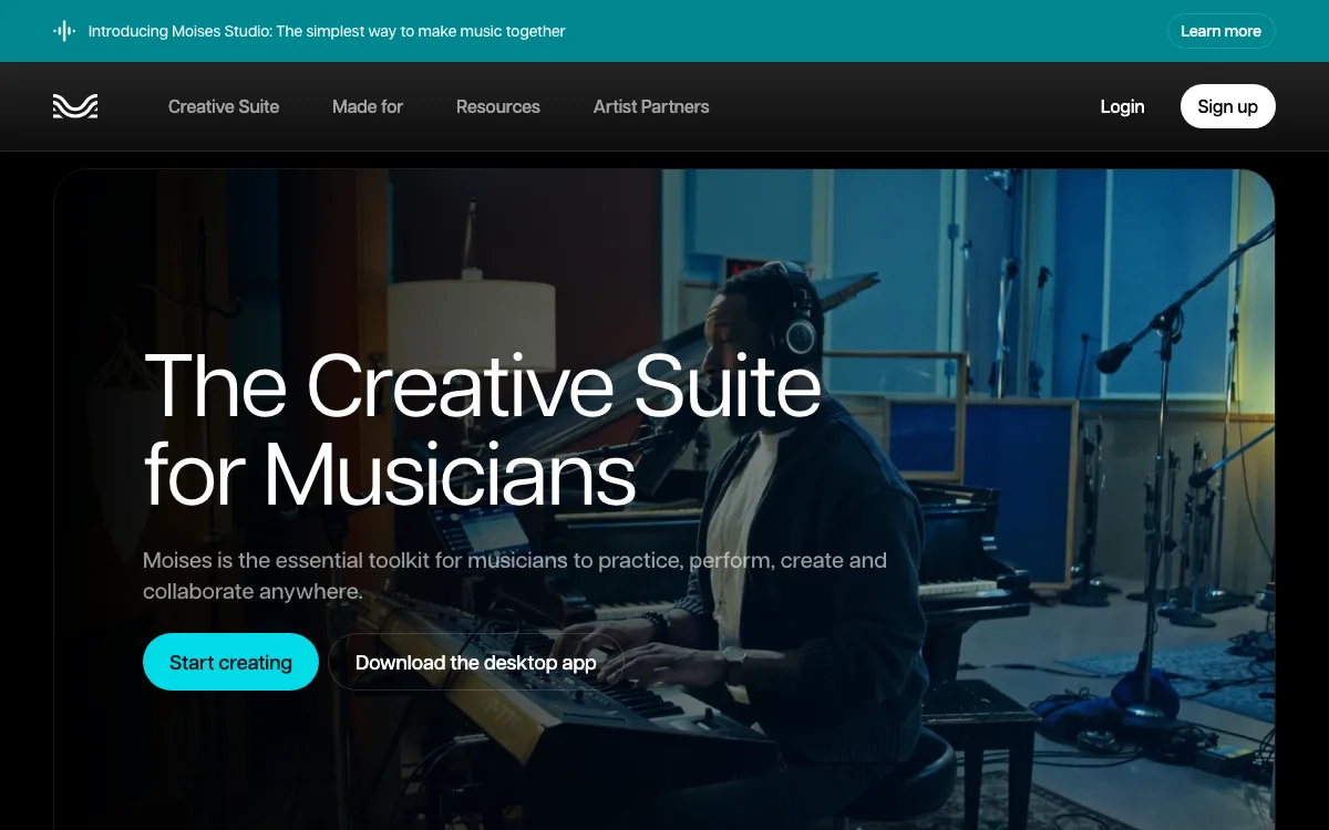 Moises homepage screenshot
