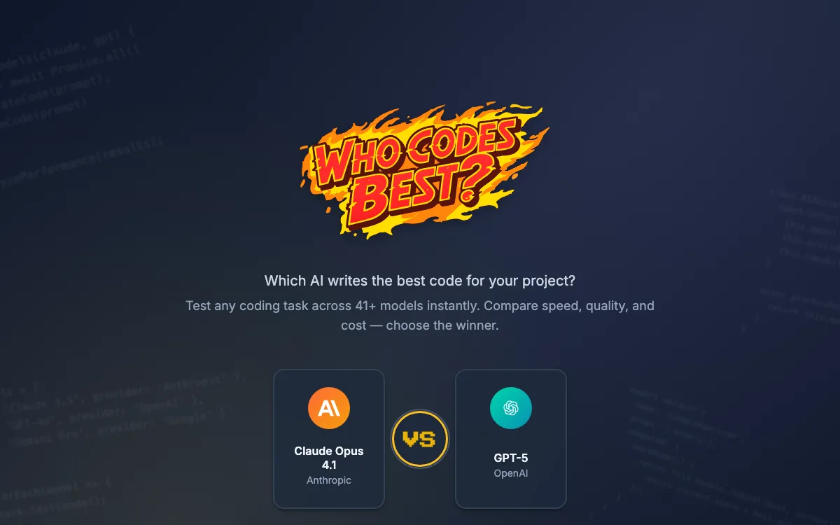 Who Codes Best? homepage screenshot