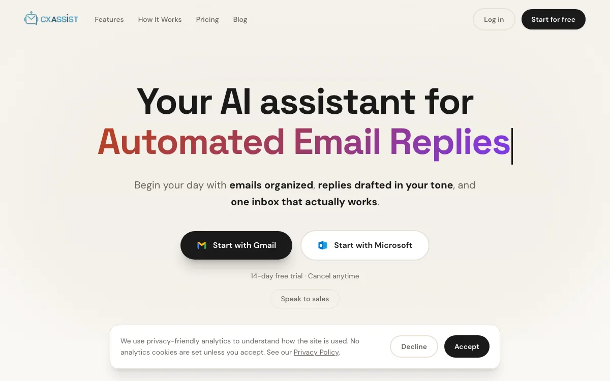 CXassist homepage screenshot