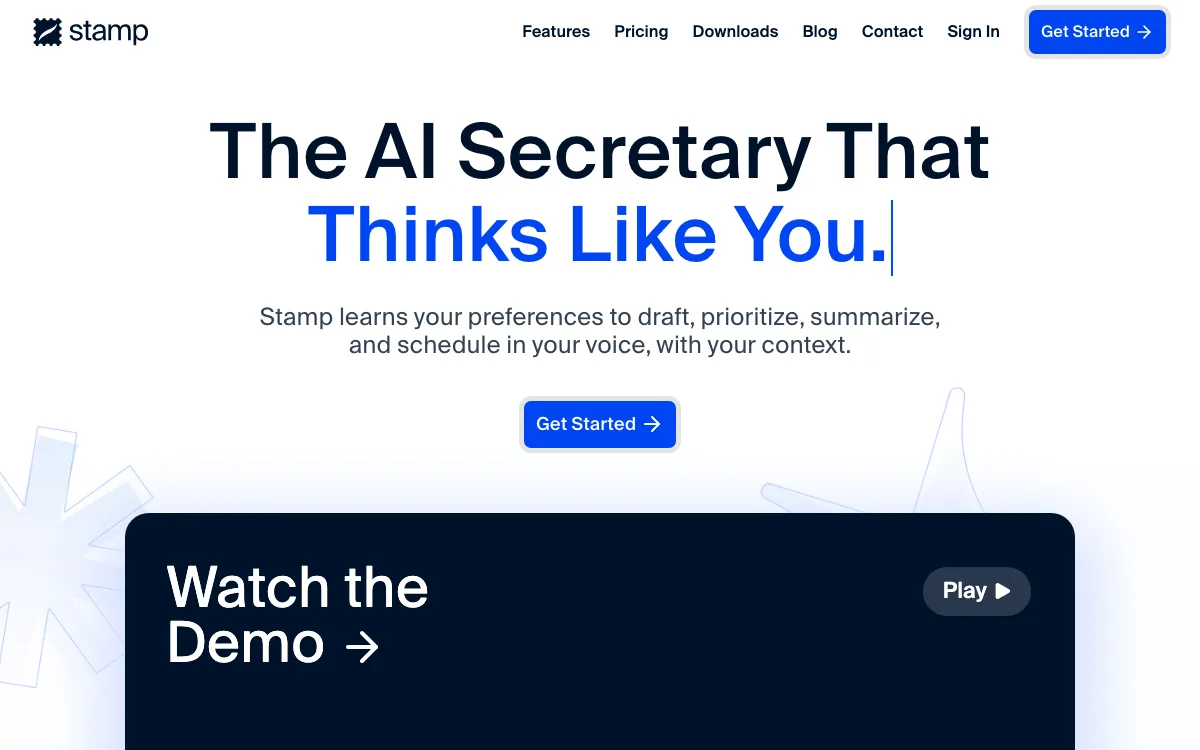 Stamp homepage screenshot