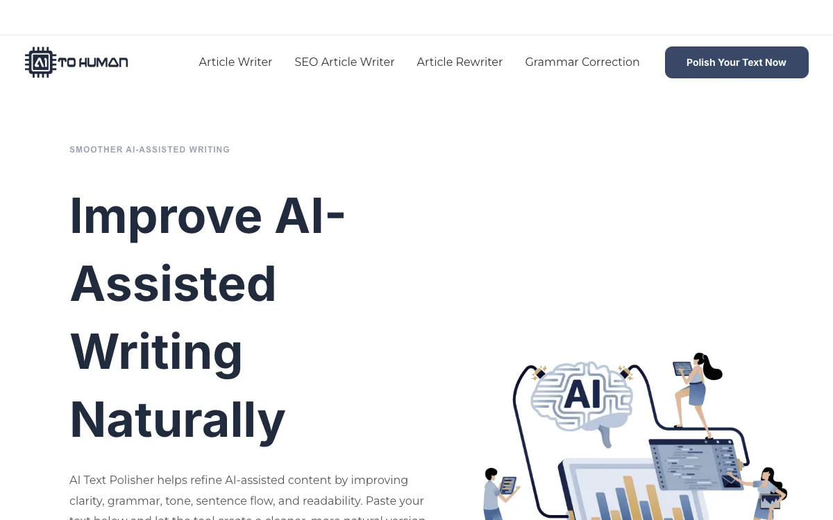 AI to Human homepage screenshot