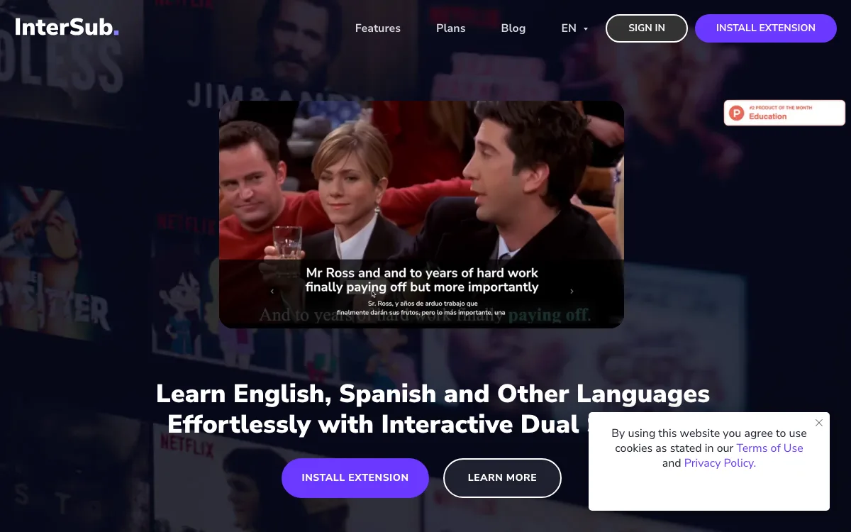InterSub homepage screenshot
