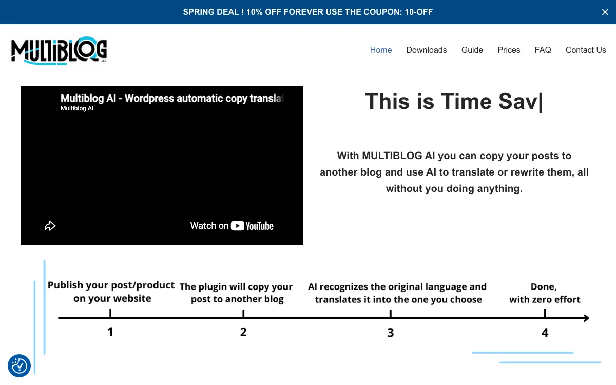 Multiblog AI homepage screenshot