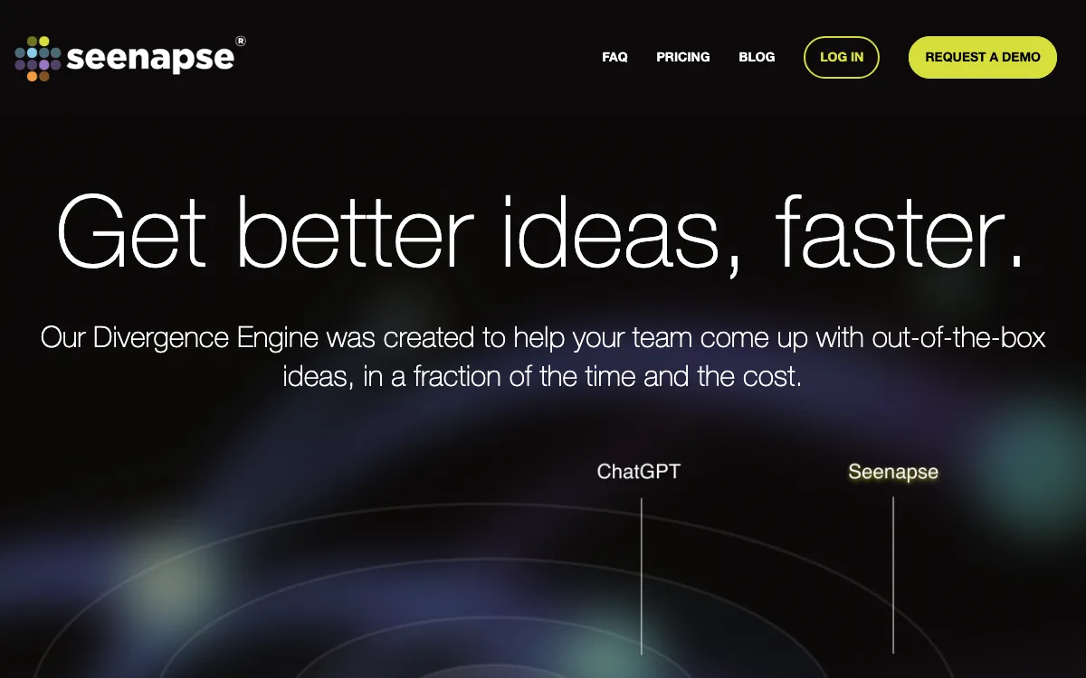 Seenapse homepage screenshot