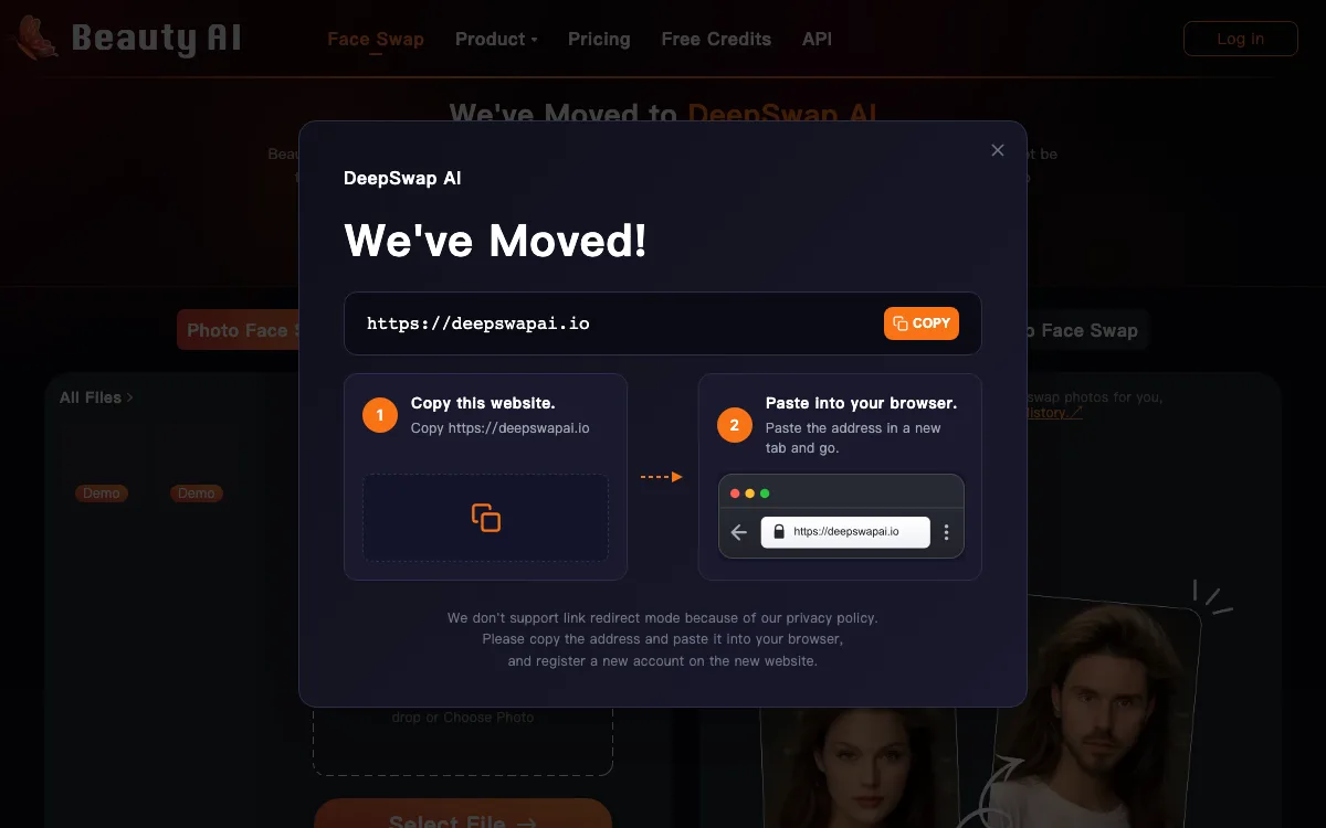 Beautyai homepage screenshot