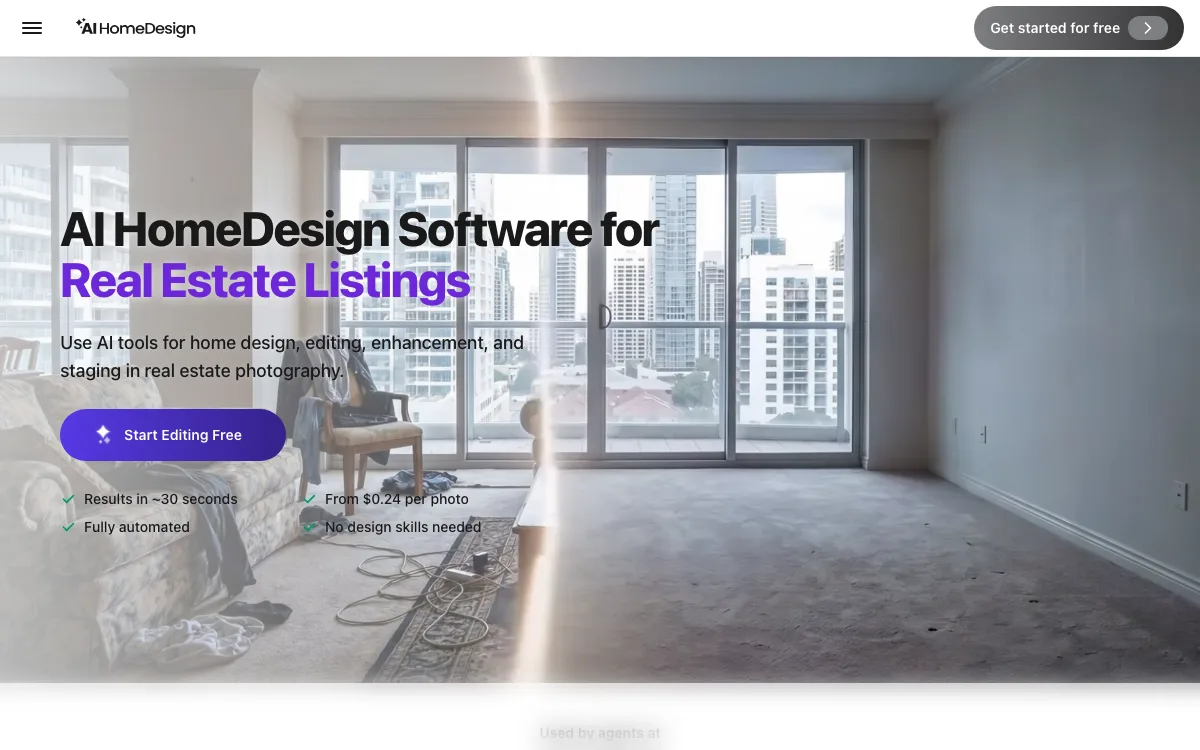 AI HomeDesign homepage screenshot