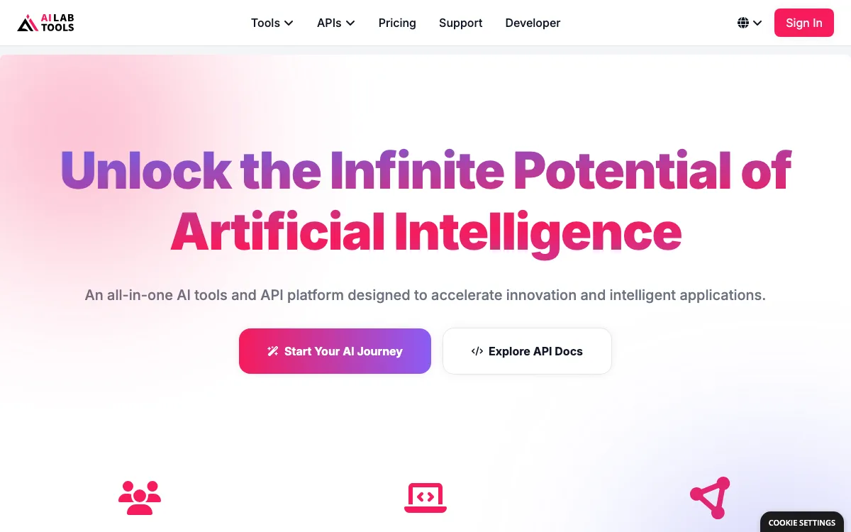 AILab Tools homepage screenshot