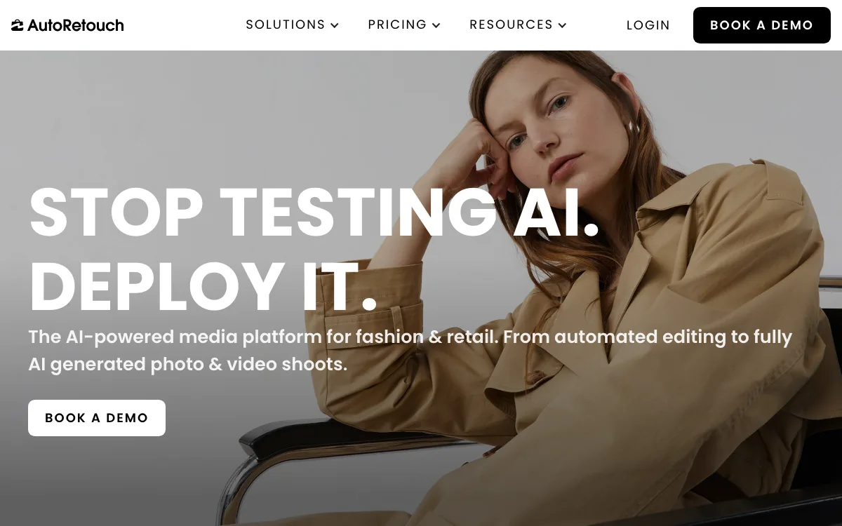 autoRetouch homepage screenshot