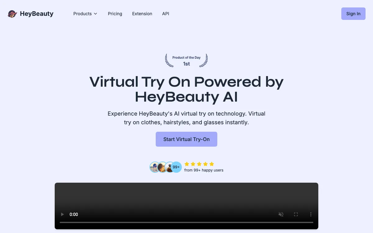 HeyBeauty homepage screenshot