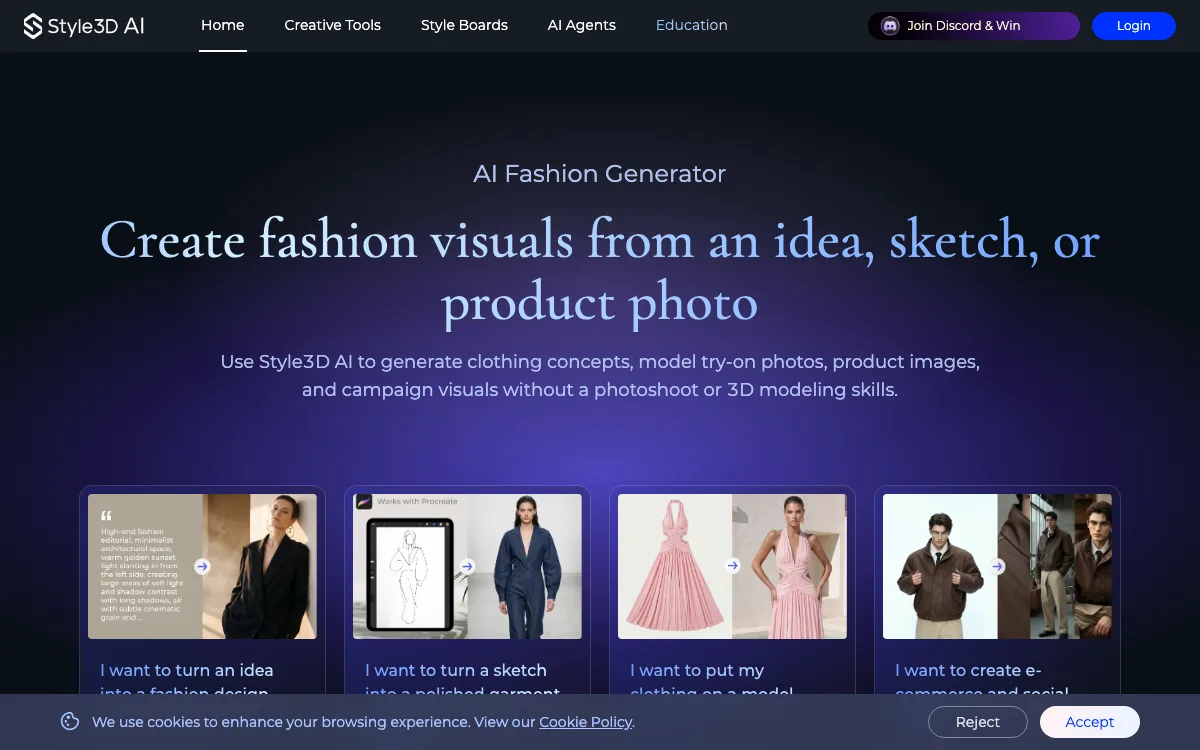 Style3D AI homepage screenshot
