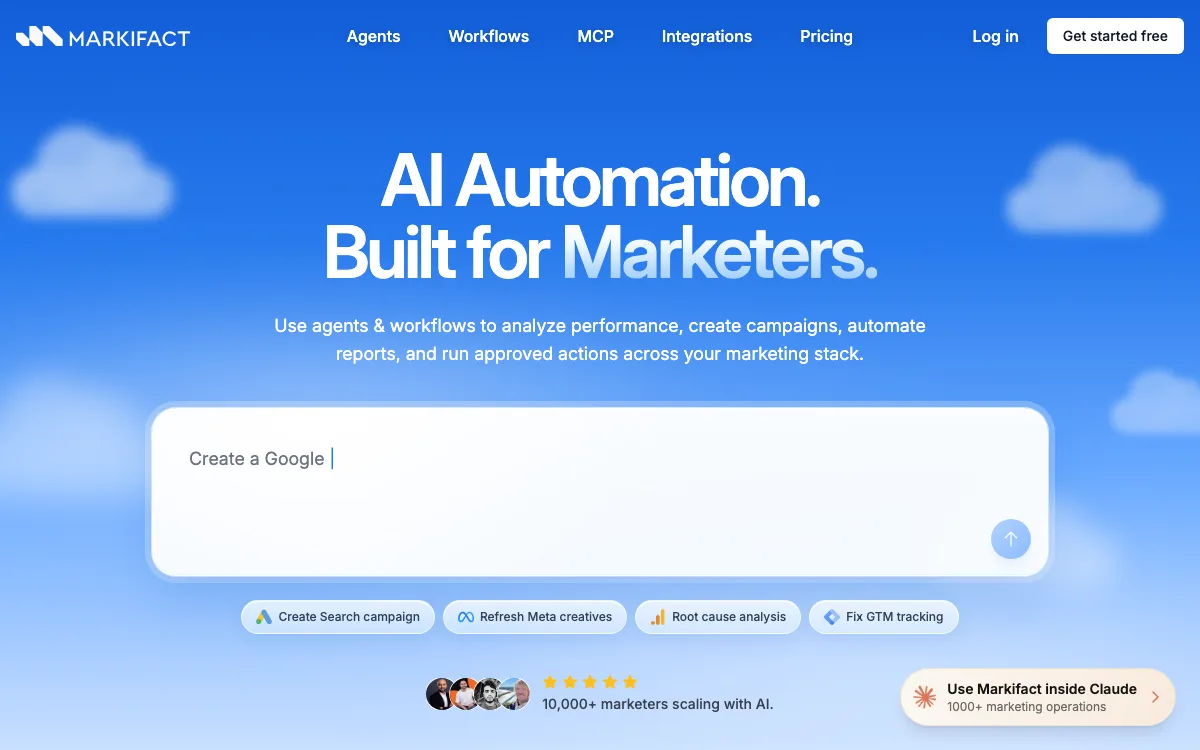 Markifact homepage screenshot