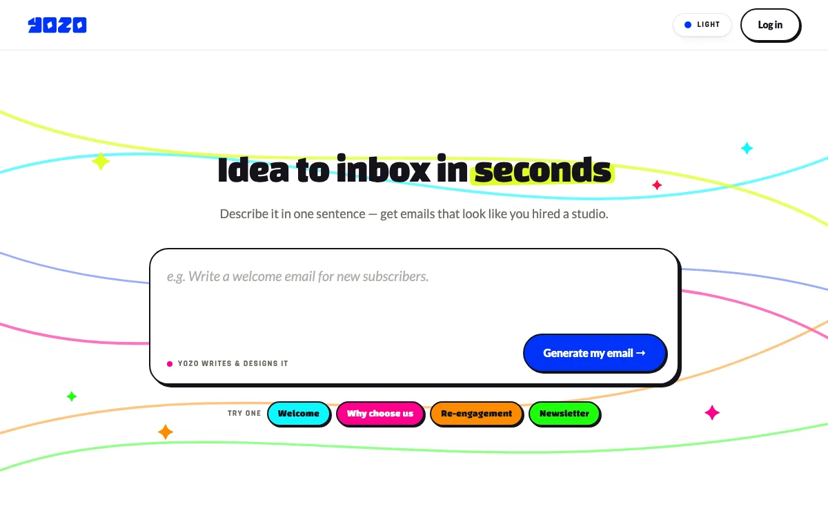 Yozo AI SEO Blogs homepage screenshot