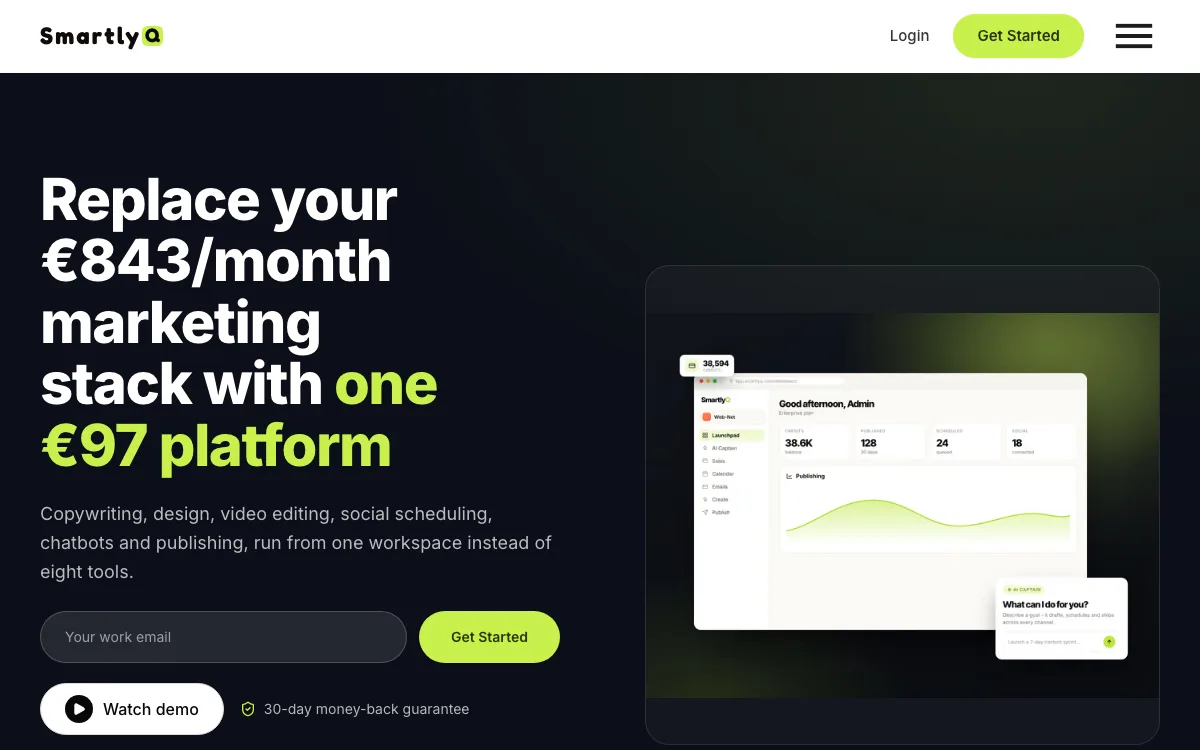 SmartlyQv4 homepage screenshot